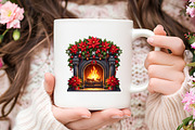 Cozy Fireplace Christmas Clipart, an Illustration by RobertsArt (Thumbnail 6 of 7)