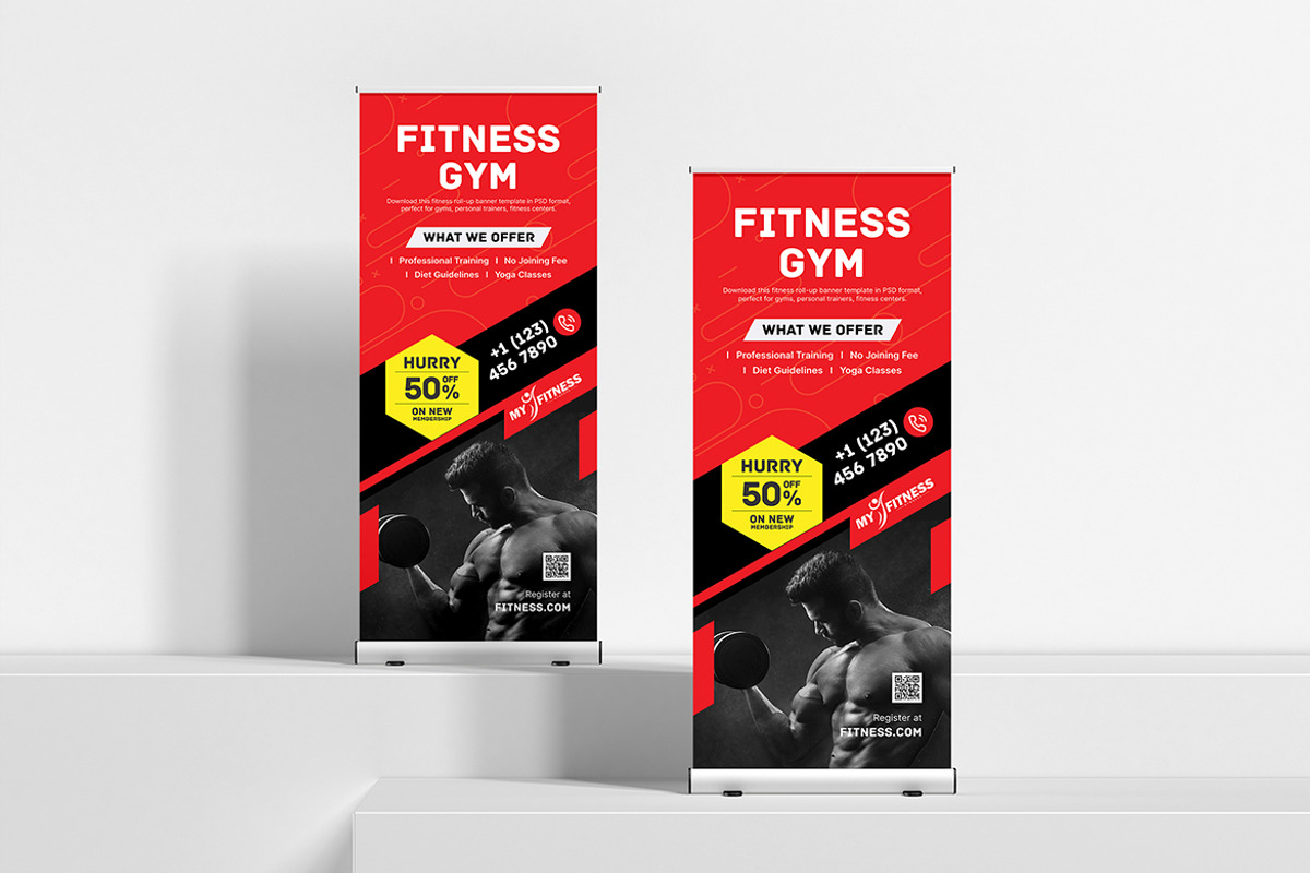 Gym Fitness Rollup Banner, a Stationery Template by graphix_shiv (Photo 3 of 3)