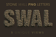 Stone Wall - PNG Alphabet, an Object Graphic by MIIM (Thumbnail 1 of 4)