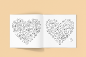 Love. Coloring Book. 37 Hearts