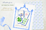 Mahjong Set Chinoiserie Blue, a Graphic by LABFcreations (Thumbnail 4 of 4)