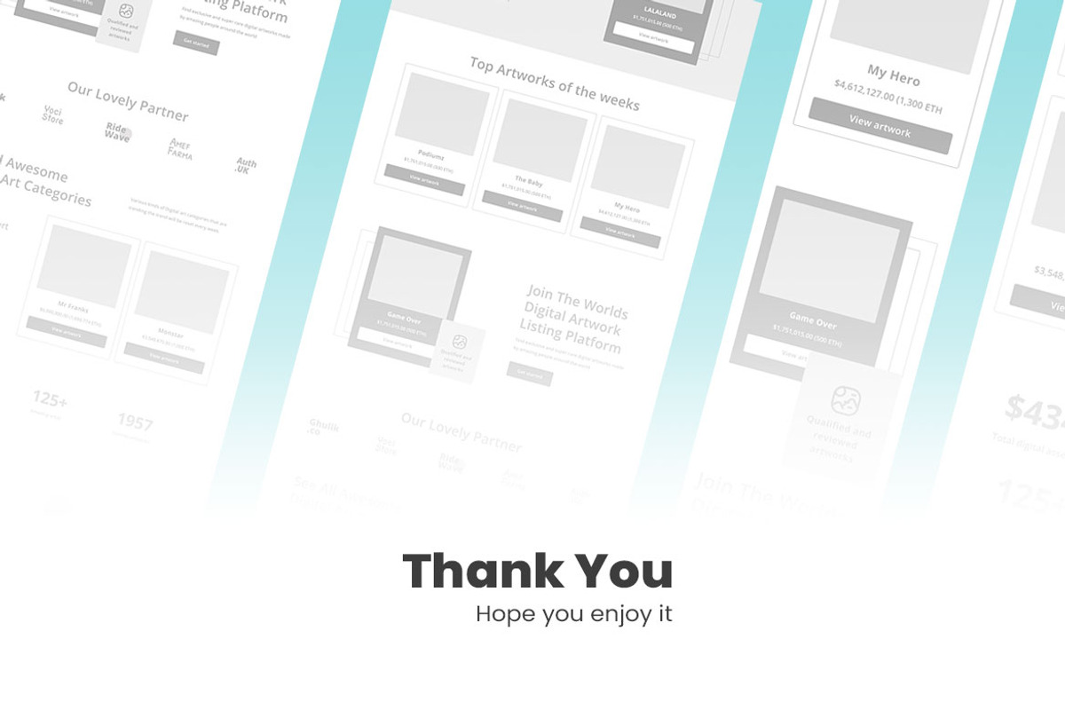 Crypto Art Wireframe Website, a Wireframe Template by INSPR STD (Photo 6 of 6)
