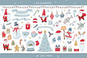 Christmas clipart, cards, phrases, a Seasonal Illustration by Valeria Soloveva (Thumbnail 2 of 8)