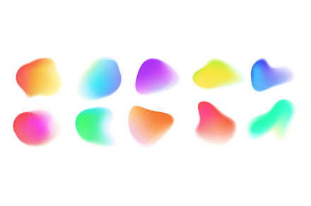 Gradient blur blob shapes. Abstract, an Illustration by Frogella