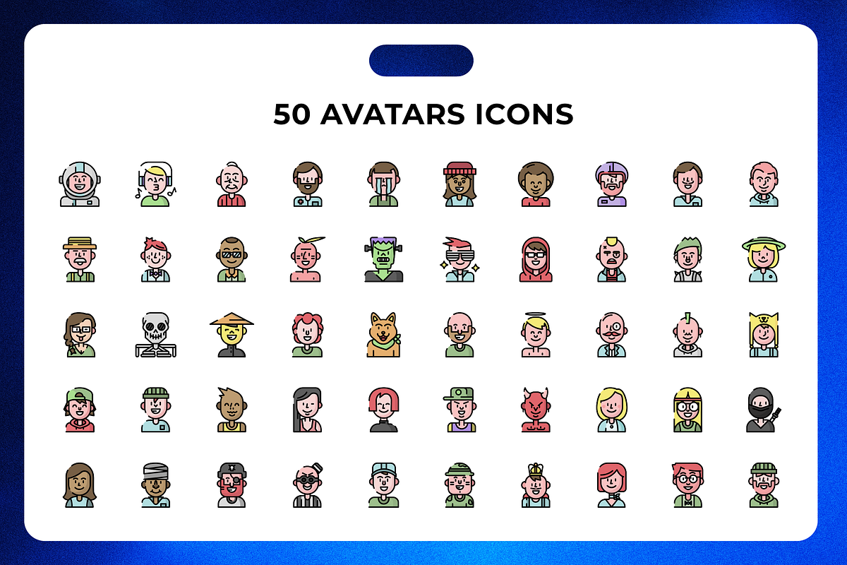 50 Avatars Icons, an Icon by Wencory