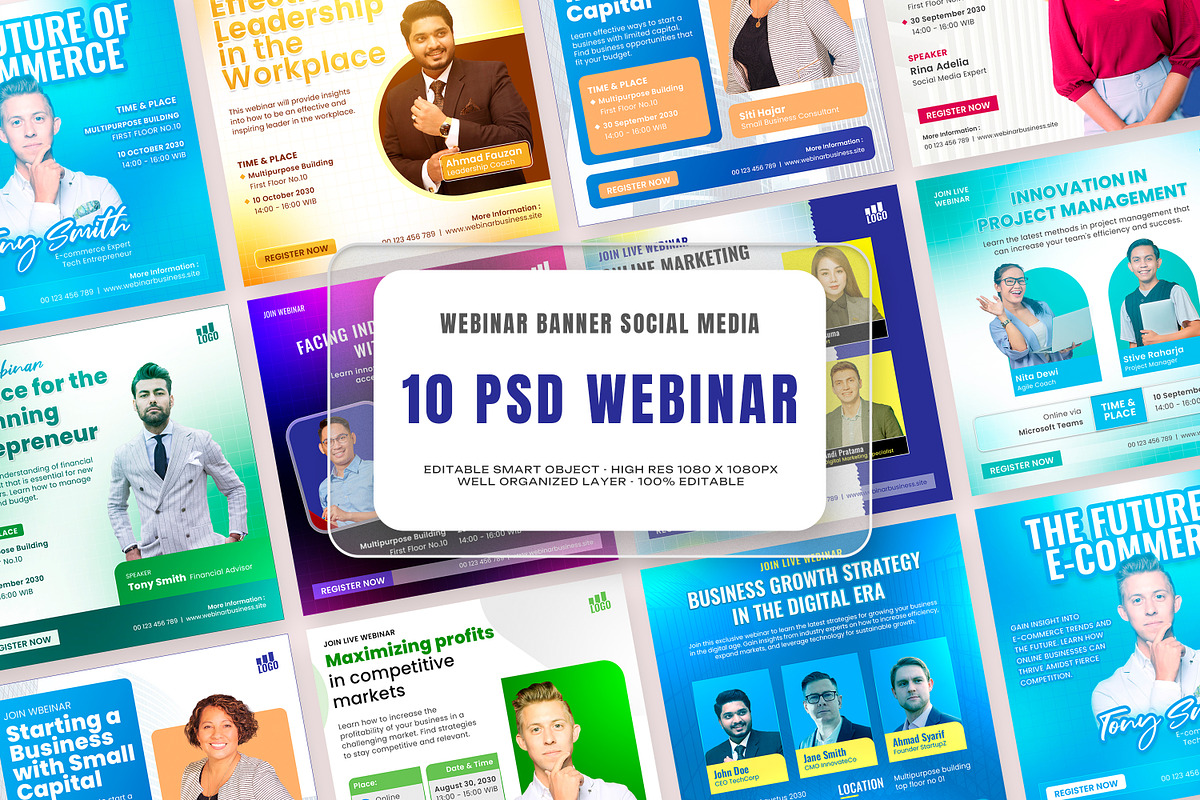 Bundle Webinar Banner Social Media, a Social Media Template by Evloxx Studio (Photo 1 of 5)