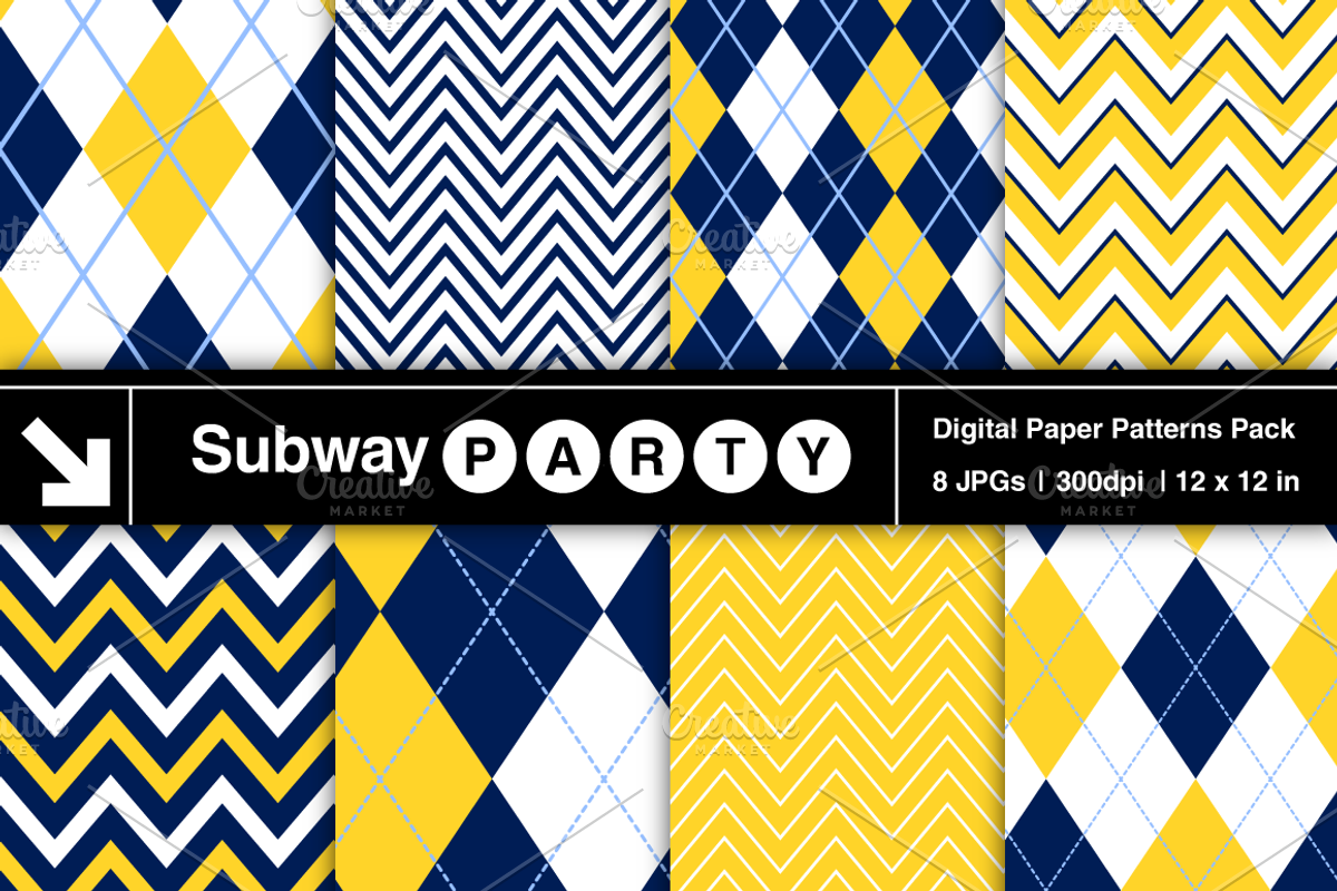 Navy & Yellow Chevron & Argyle