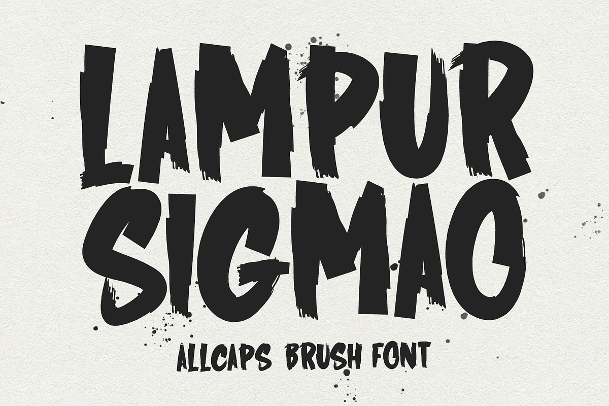 Lampur Sigmao Brush Caps Font, a Handwritten Font by Maulana Creative (Photo 1 of 7)