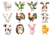 Kawaii & Quirky Farm Animals Clipart, a Seasonal Illustration by CitraGraphics (Thumbnail 2 of 3)