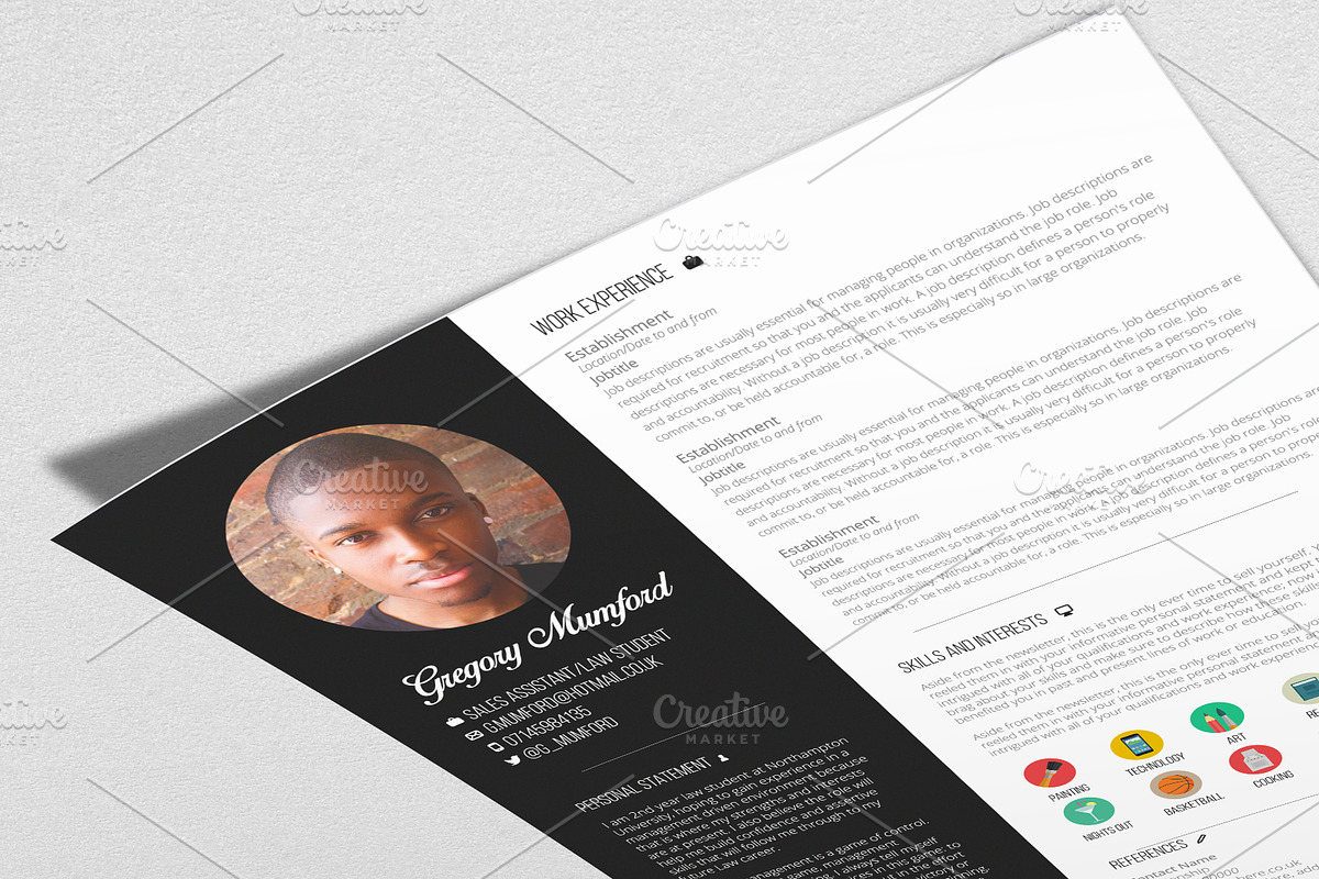 Wild West CV Template, a Resume Template by Valeur Design (Photo 3 of 4)