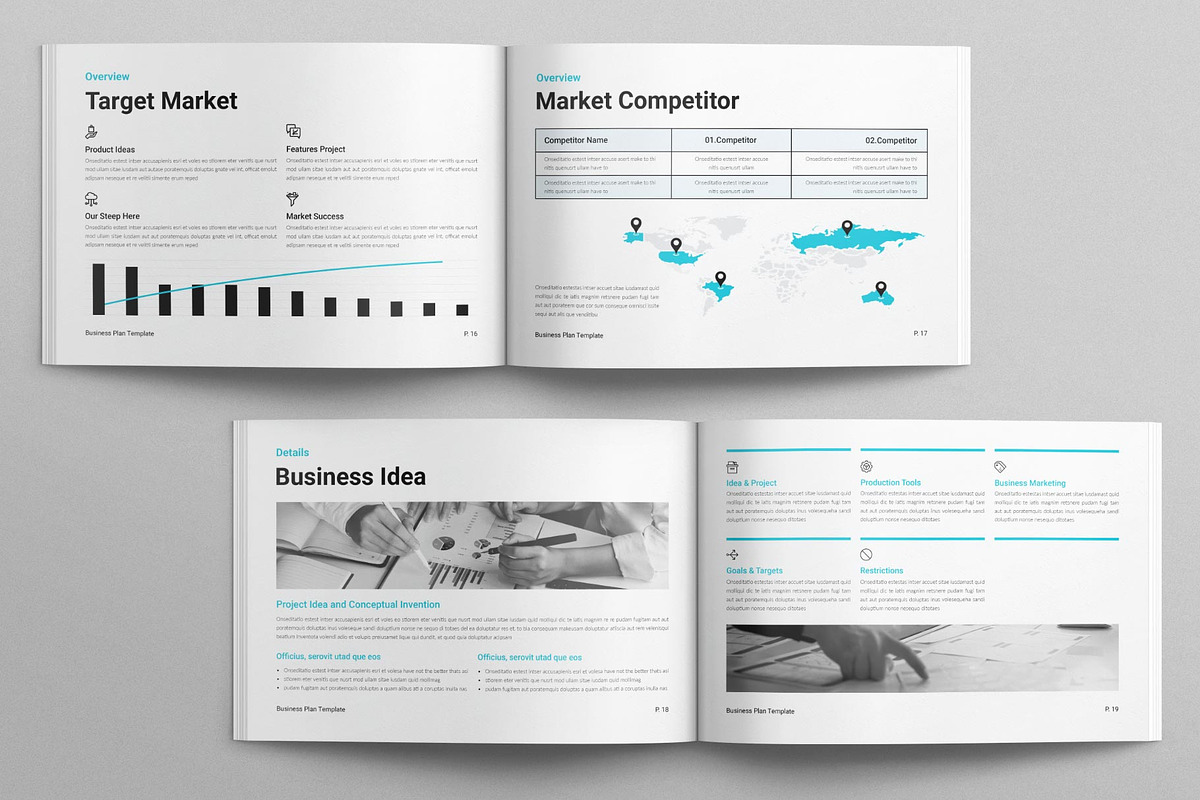 Business Plan Template Landscape, a Brochure Template by E-Type