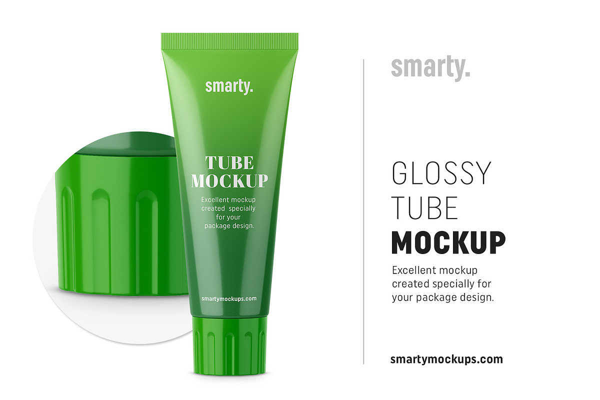 Glossy tube mockup, a Packaging Mockup by Smarty Mockups (Photo 1 of 5)