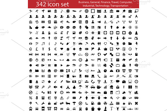 342 Icons In 12 Variable Designs