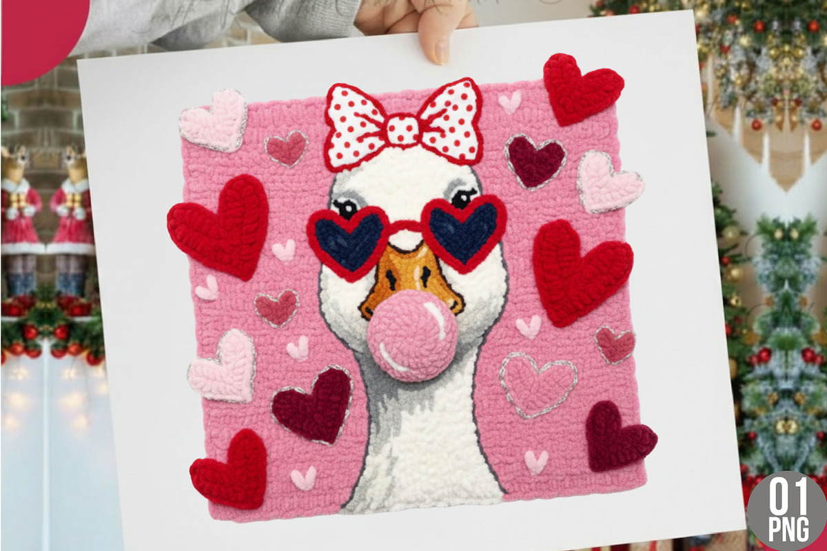 Cute Valentine Goose png, an Illustration by Designking (Photo 1 of 6)