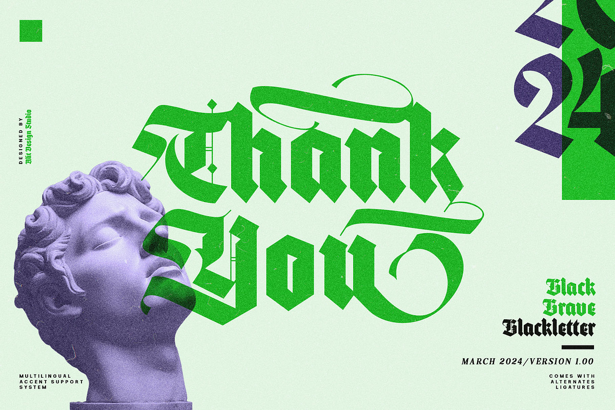 Black Brave Typeface, a Blackletter Font by alit design (Photo 21 of 21)