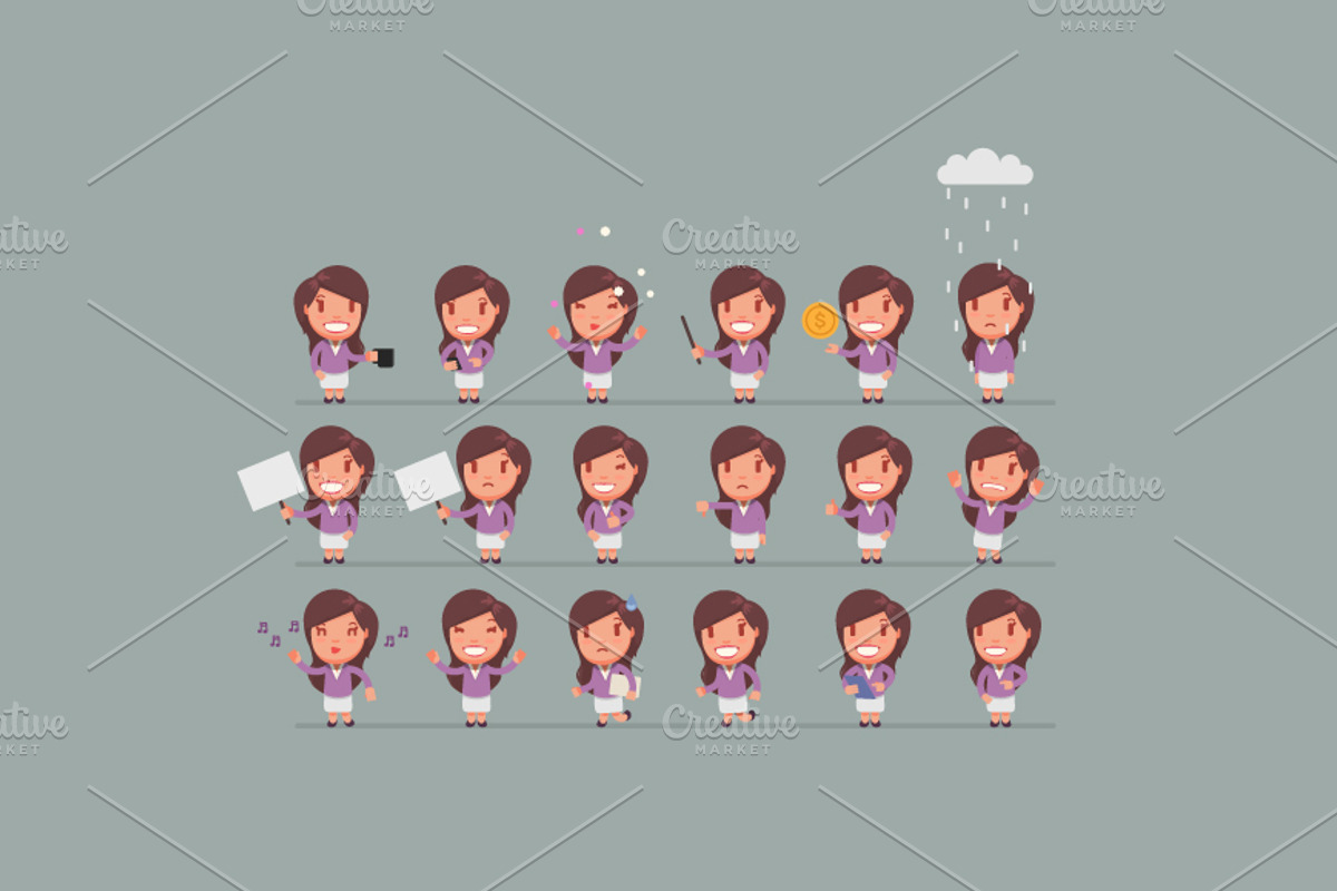 Character poses set 7, a Finance Illustration by Beatriz Gascón (Photo 1 of 3)
