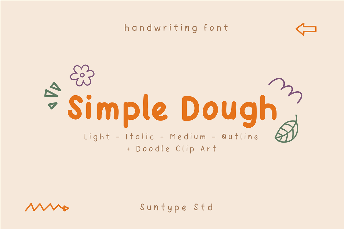 Simple Dough Handwriting Font, a Handwritten Font by Suntype | Sunshine Std (Photo 1 of 8)