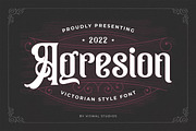Agresion - Vintage Font, a Blackletter Font by Viswal Studio (Thumbnail 1 of 6)