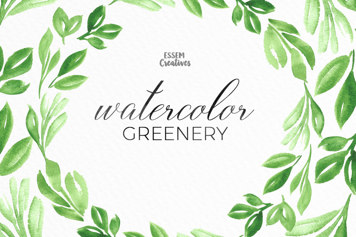 Watercolor Greenery Leaves Clipart, an Illustration by Essem Creatives (Photo 4 of 4)
