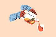 Hands with drinks set + posters, a Food Illustration by PaperTrident (Thumbnail 7 of 10)