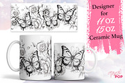 Butterflies design mug 11oz 15oz, a Graphic by TumblerArtDS (Thumbnail 1 of 4)