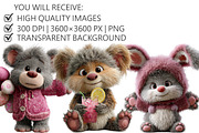 Whimsical Easter Teddy Clipart, an Illustration by Pixels.Craft (Thumbnail 2 of 5)