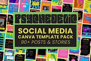 Psychedelic Canva Social Media Pack, a Social Media Template by WorkShy Studio (Thumbnail 1 of 12)