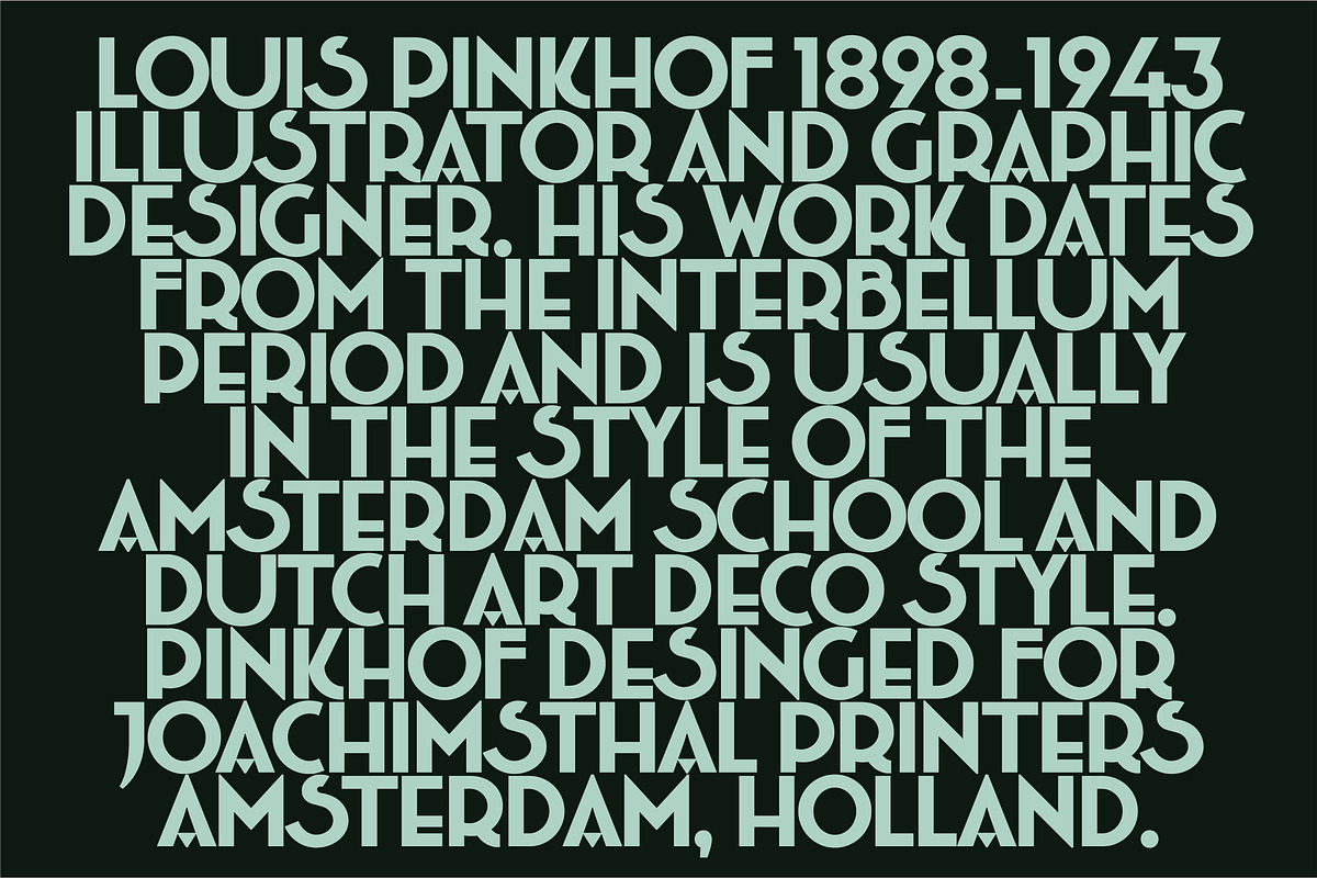 Pinkhoff Caps - Art Deco Font, a Blackletter Font by TypeFaith Fonts (Photo 2 of 10)