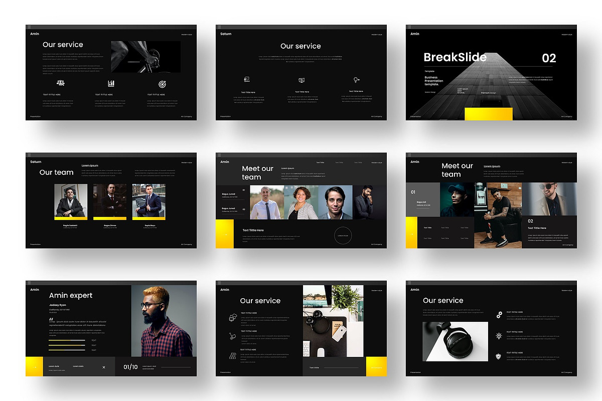 Amin – Business PowerPoint Template, a Presentation Template by Dens Creative Studio (Photo 3 of 6)