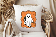 Halloween Ghost Cat Hand-Drawn Frame, an Illustration by Libby Wishes (Thumbnail 2 of 6)