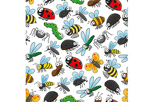 Bugs And Insects Seamless Pattern