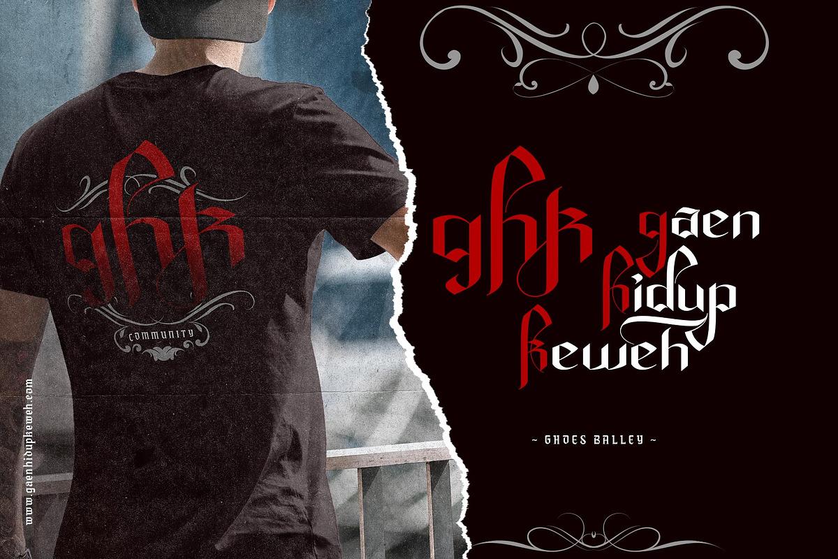 Ghoes Balley Typeface, a Blackletter Font by alit design (Photo 9 of 15)