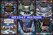 62 Stained Glass Winter Coloring, a Seasonal Illustration by Design Art (Thumbnail 4 of 5)