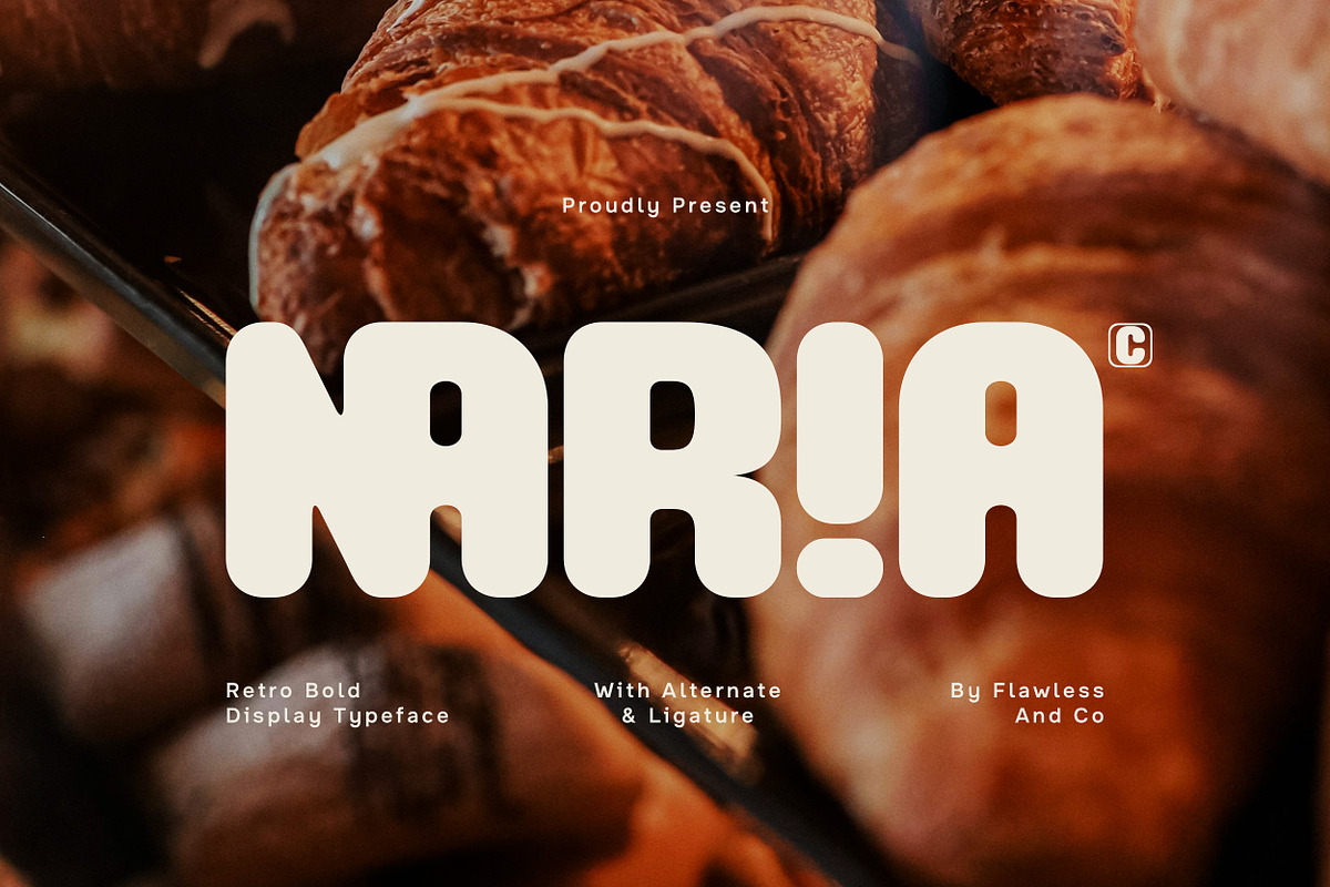 Naria - Retro Bold Display Font, a Sans Serif Font by Flawless And Co (Photo 1 of 10)