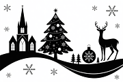 Christmas silhouette illustration, an Illustration by Amazin_art (Thumbnail 15 of 21)