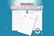 Grocery Shopping List Printable PDF, a Print Template by GraphiCarola (Thumbnail 1 of 3)