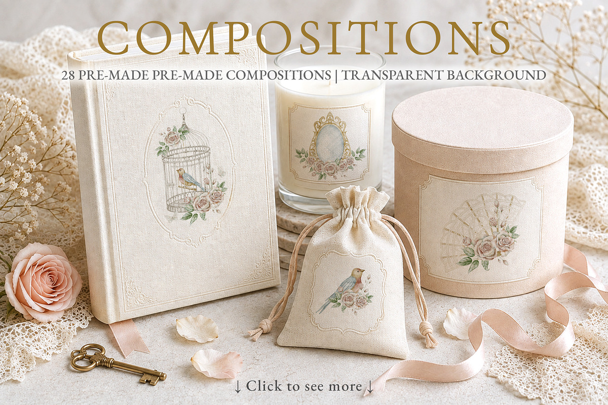 Vintage Watercolor Clipart Bundle, a Decorative Illustration by Alisles (Photo 4 of 12)