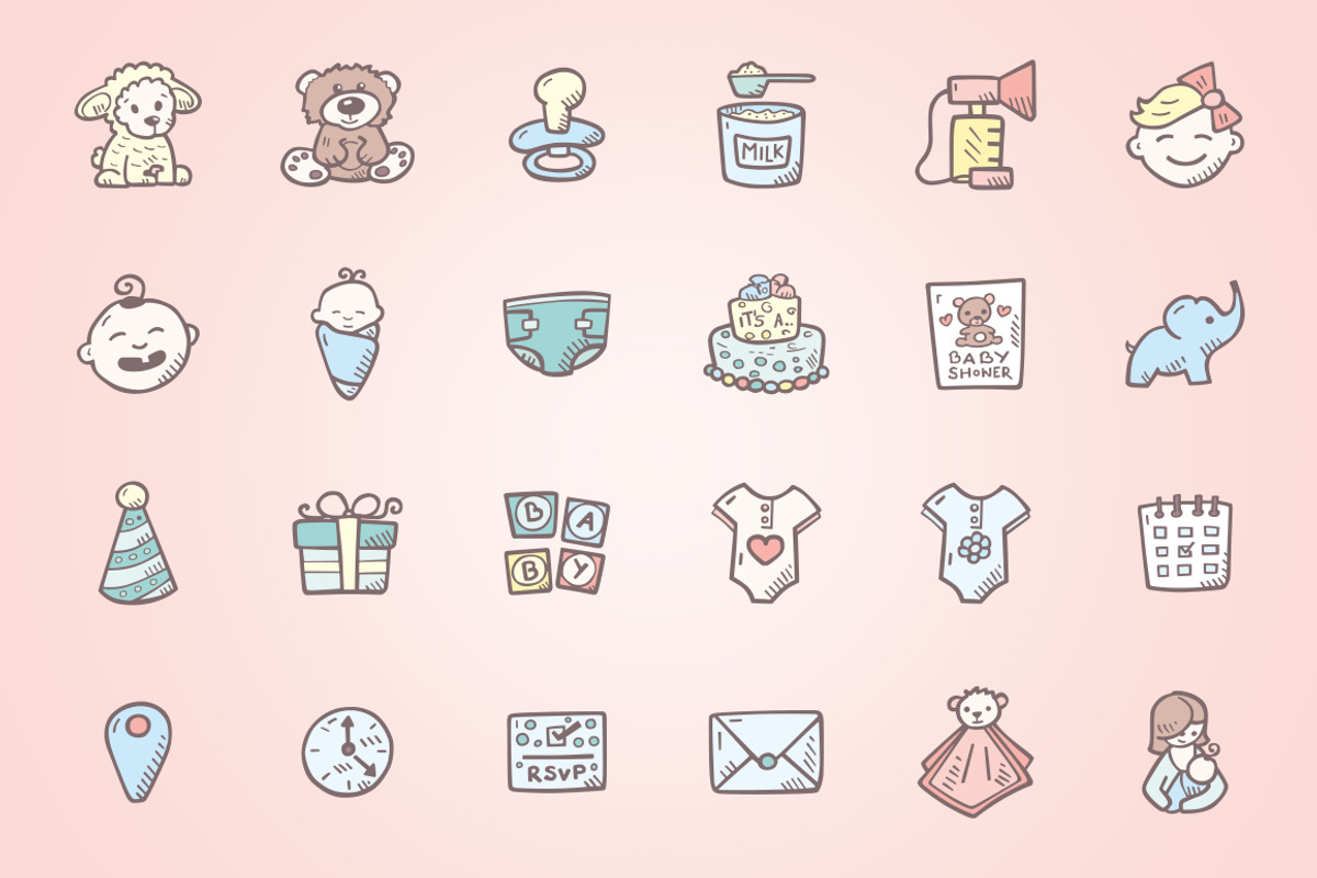Baby Shower - Hand Drawn Icons, an Icon by Good Stuff No Nonsense (Photo 3 of 7)