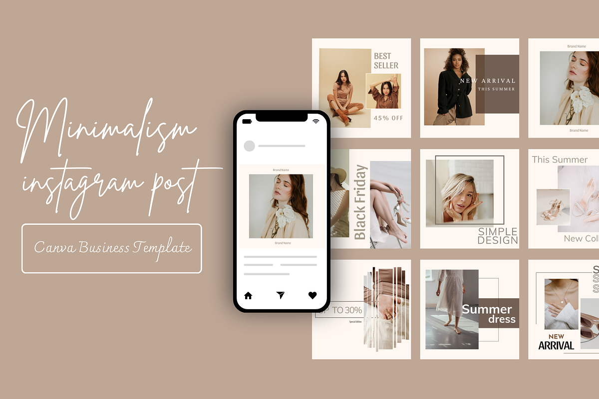 Minimalism Canva IG Templates, a Social Media Template by Sparklingdesign4 (Photo 1 of 8)