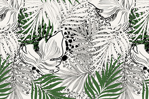 Spot Island, Tropical Leaves Pattern