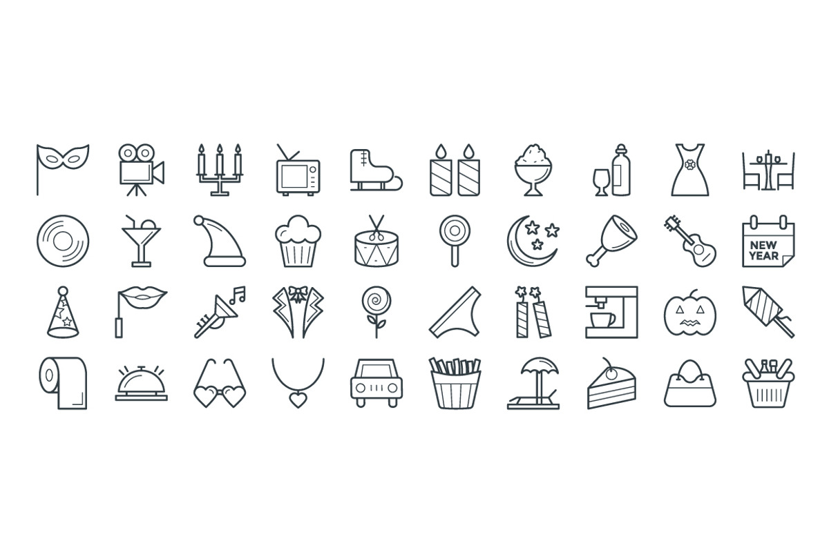 100+ Celebration and Party Icons, an Outline Icon by Vectors Market (Photo 3 of 3)