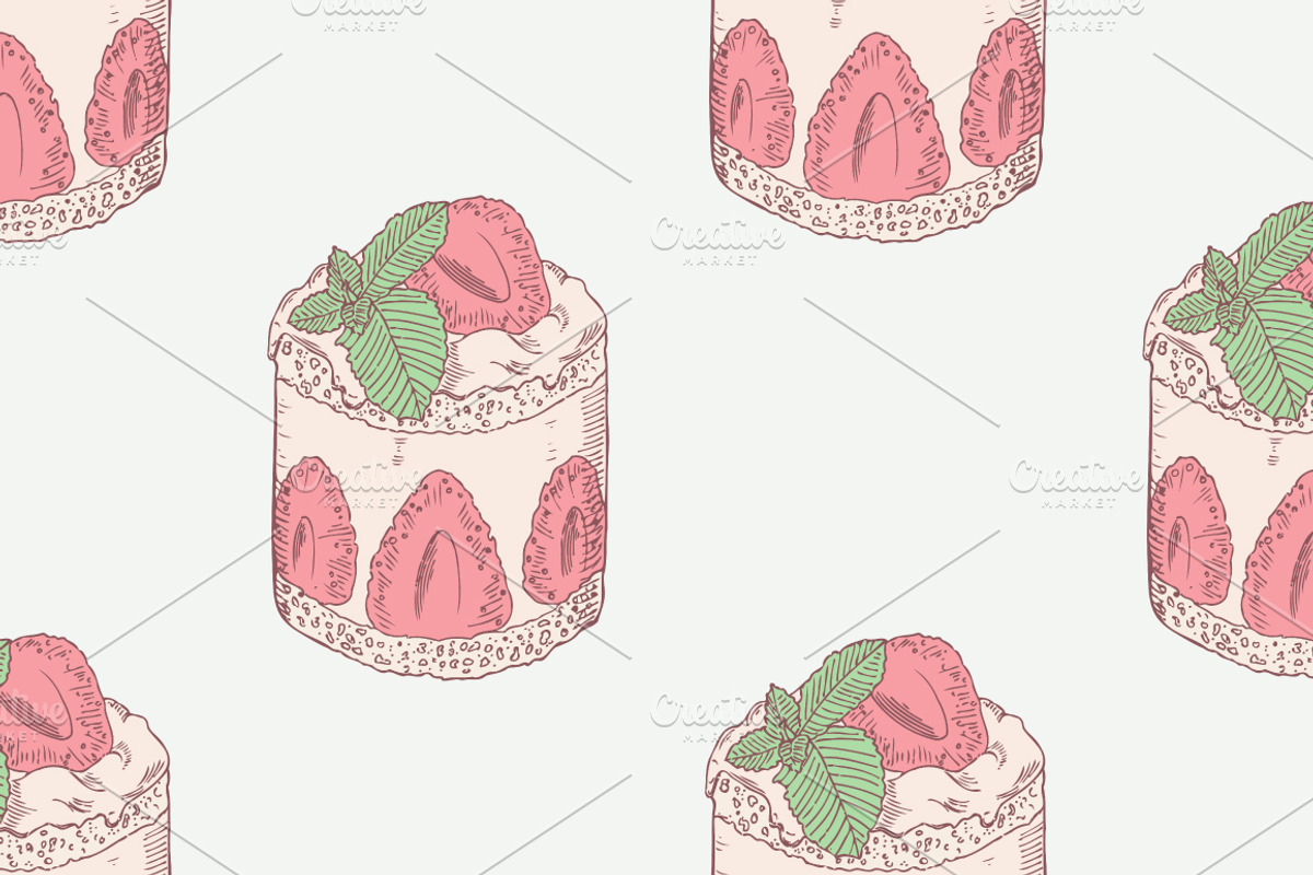 Strawberry cake, a Decorative Illustration by Zhemchuzhina (Photo 4 of 5)