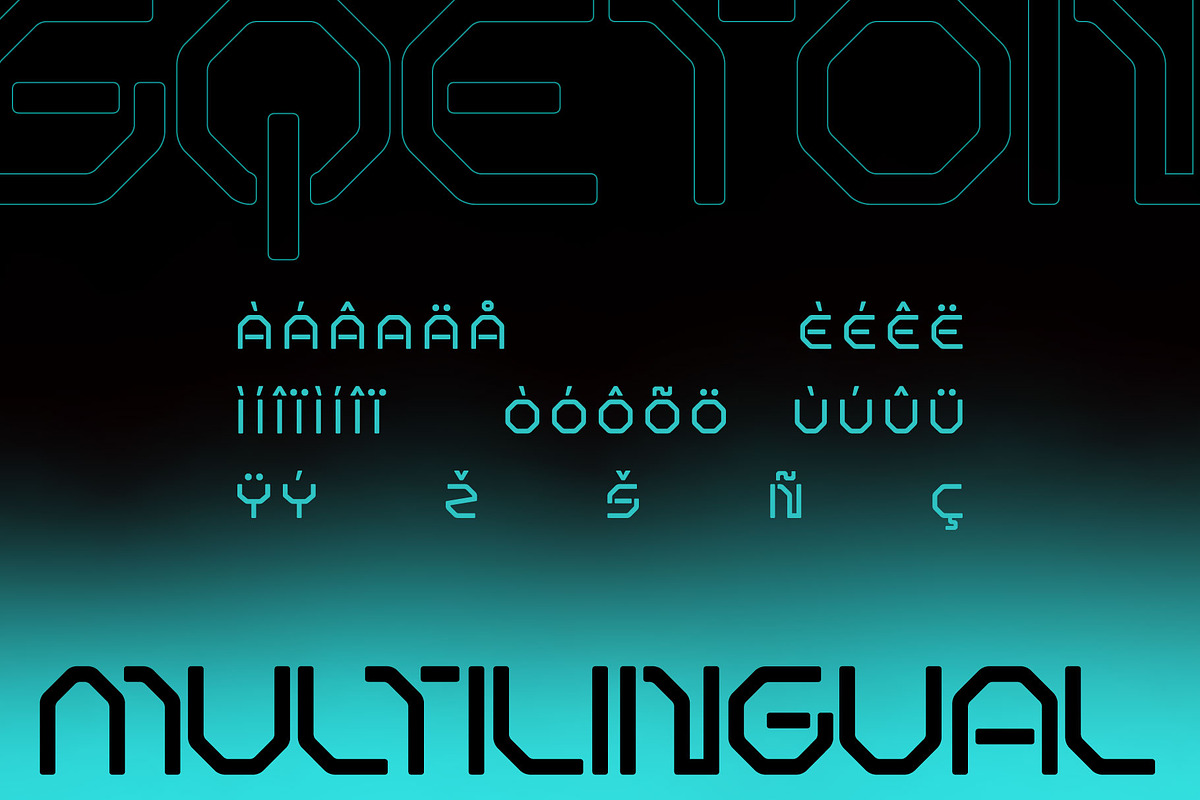 Sqeton - Mecha Stencil Display Font, a Sans Serif Font by Drizy (Photo 6 of 9)