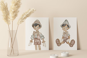 Wooden Boy Nursery Clipart Set