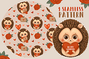 Valentine’s Day Hedgehog, an Illustration by designs.svkl (Thumbnail 3 of 4)