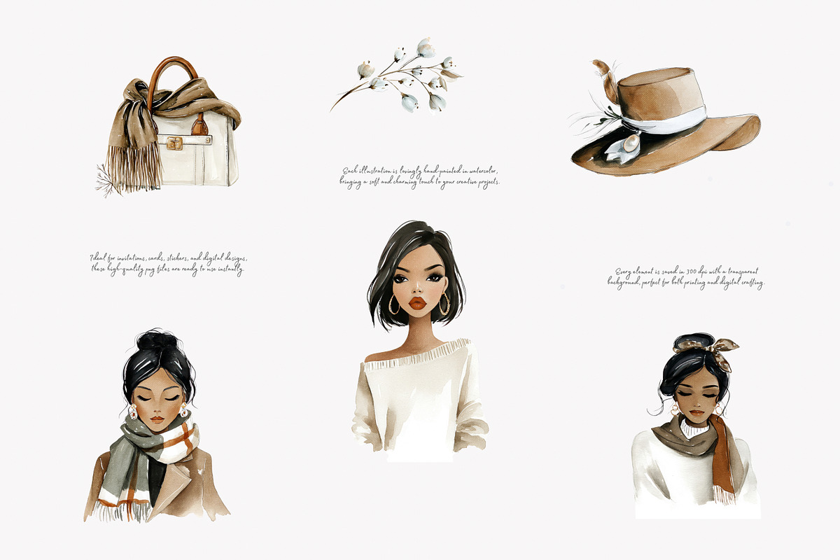 Autumn watercolor clipart set, a Decorative Illustration by Patishop Art (Photo 5 of 9)
