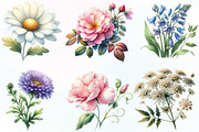 Watercolor Wildflowers Clipart, an Illustration by CraftArtStudio (Thumbnail 2 of 6)