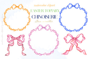 Easter Chinoiserie Topiary Clipart