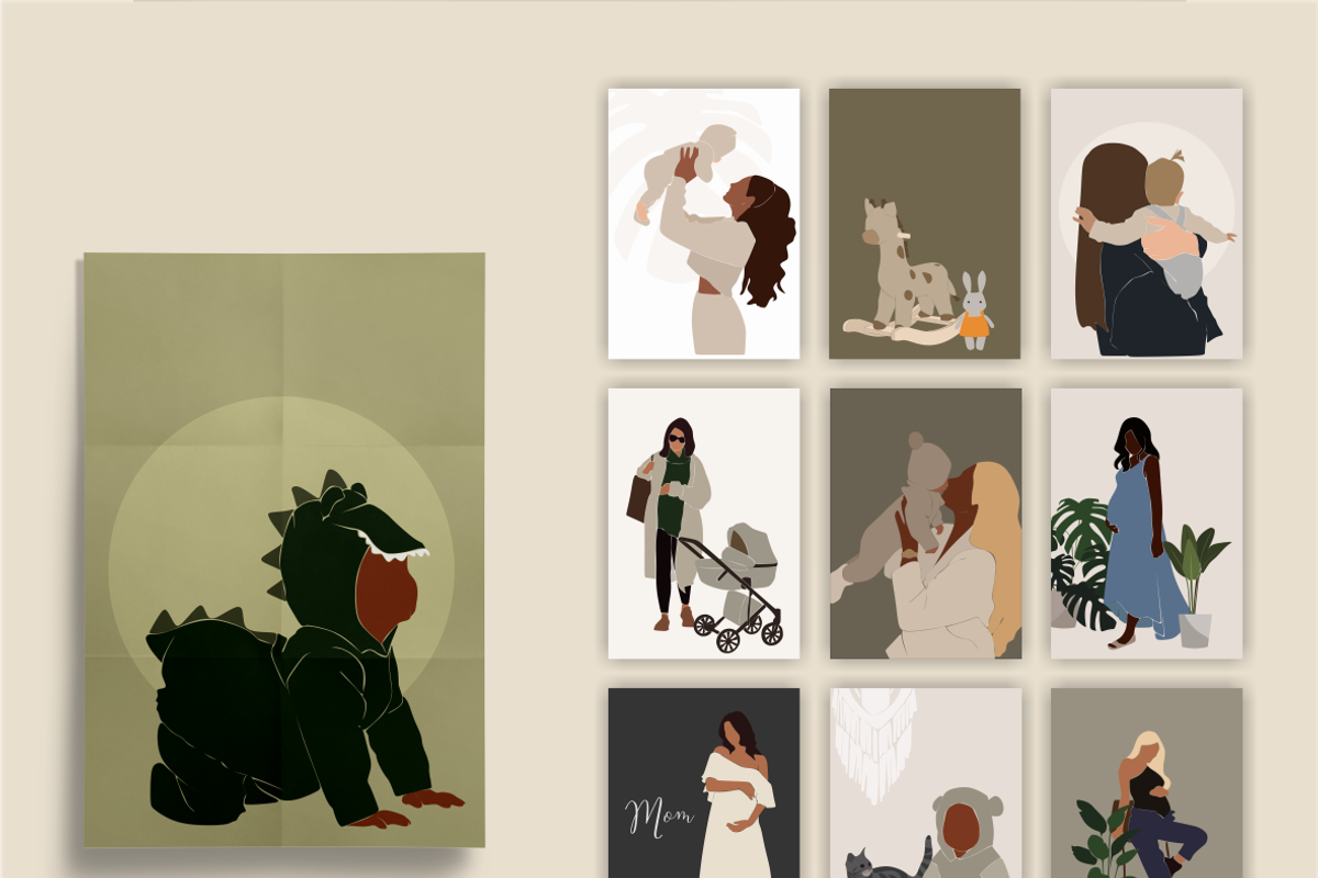 Abstract portraits of pregnant women, a Decorative Illustration by Yana_mide (Photo 5 of 8)