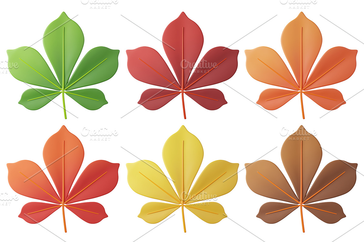 Cute 3D Autumn Leaves, a Plants & Tree 3D Model by Hannet (Photo 11 of 14)